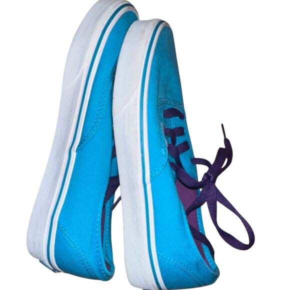 Vans Canvas Lace-Up Shoes – Turquoise / Purple 7.5 women’s - Picture 1 of 4